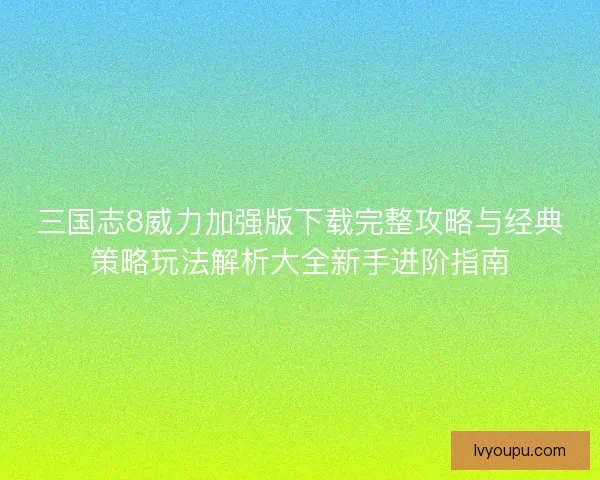 三国志8威力加强版下载完整攻略与经典策略玩法解析大全新手进阶指南
